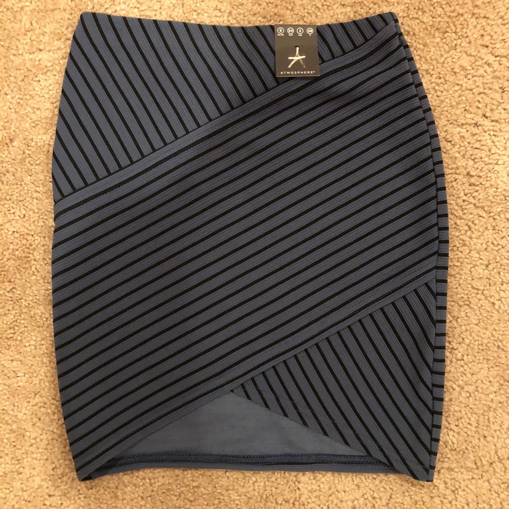 Primary striped bodycon skirt